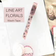 Load image into Gallery viewer, LINE ART FLORALS Washi Tape
