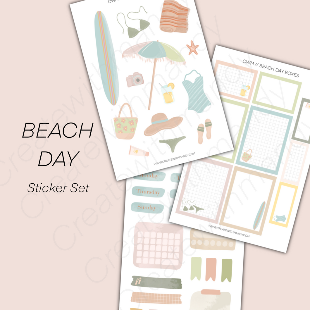 BEACH DAY Sticker Set