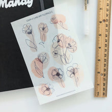 Load image into Gallery viewer, LINE ART FLORALS 2 Sticker Sheet
