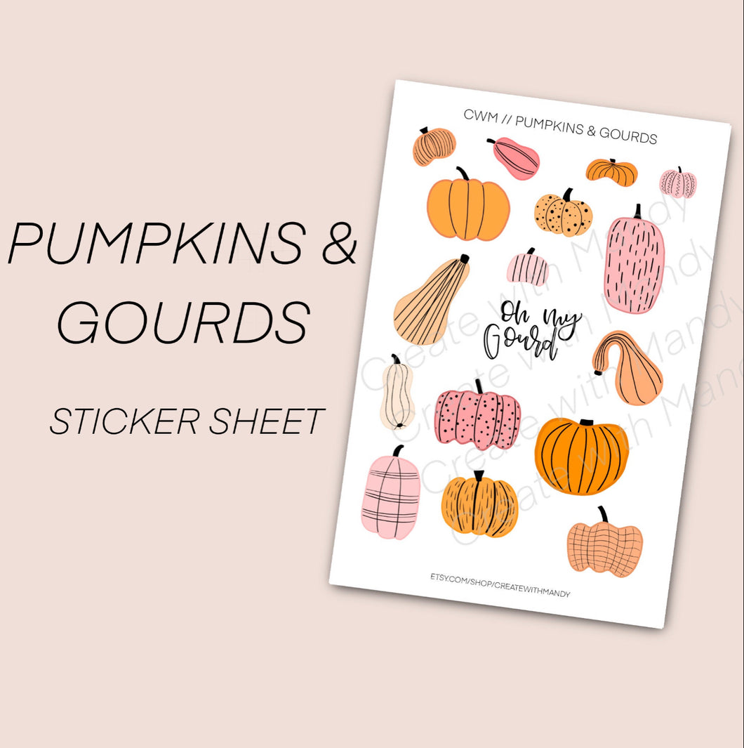 PUMPKINS & GOURDS Sticker Sheet