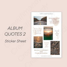 Load image into Gallery viewer, ALBUM QUOTES 2 Sticker Sheet
