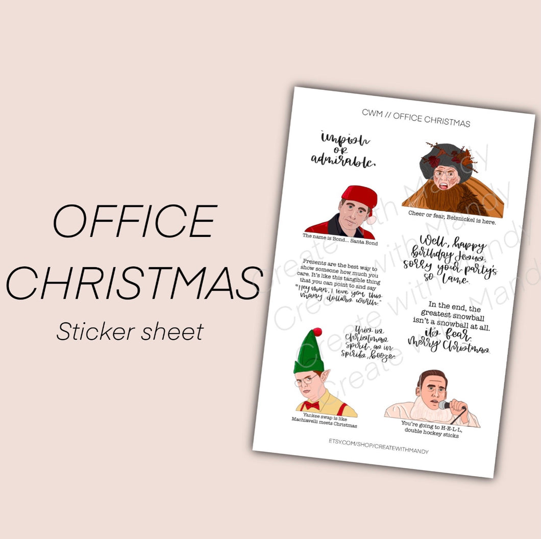 OFFICE CHRISTMAS Sticker Sheet