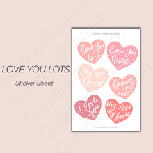 Load image into Gallery viewer, LOVE YOU LOTS Sticker Sheet
