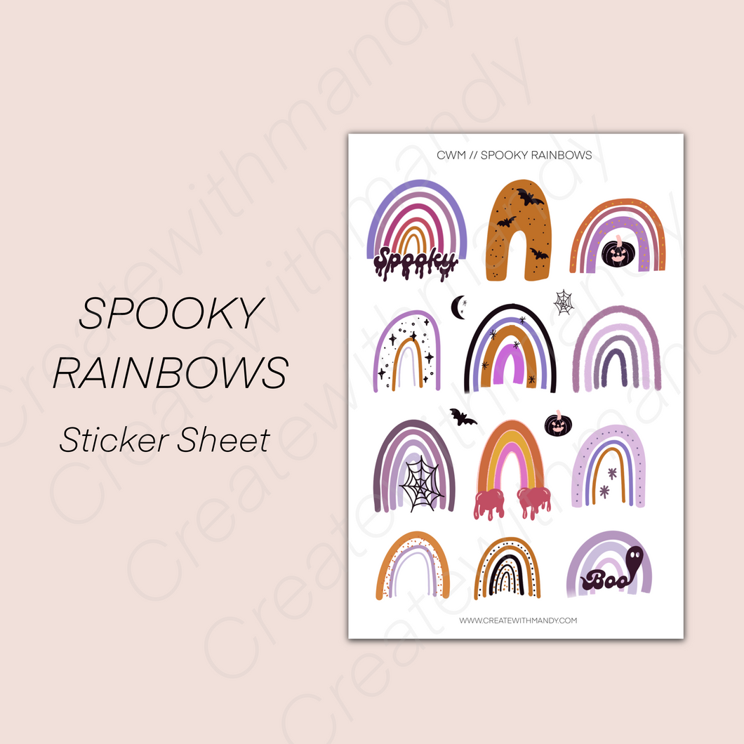 SPOOKY RAINBOWS Sticker Sheet