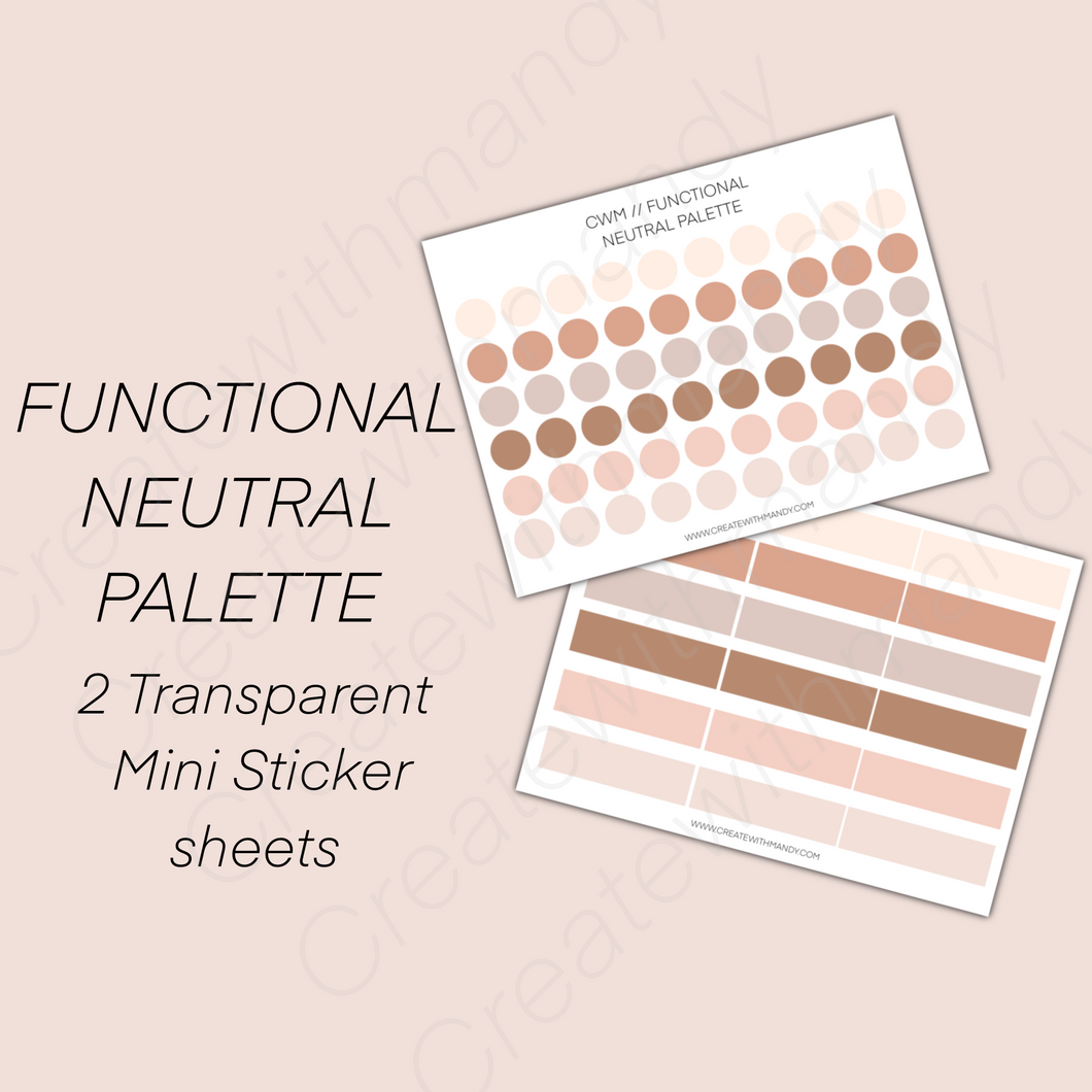 FUNCTIONAL NEUTRAL PALETTE Sticker Sheets