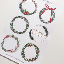 Load image into Gallery viewer, HOLIDAY WREATHS Sticker Sheet
