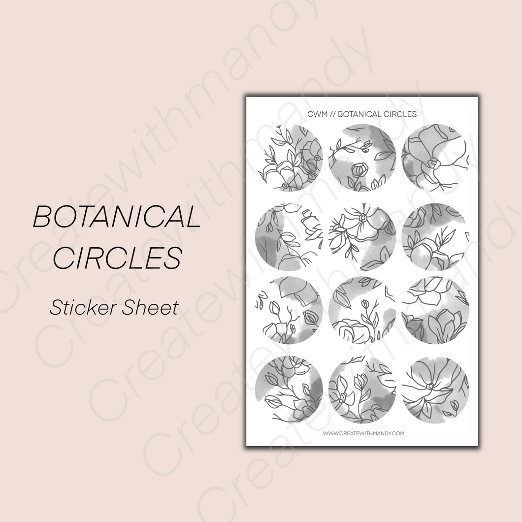 BOTANICAL CIRCLES Sticker Sheet