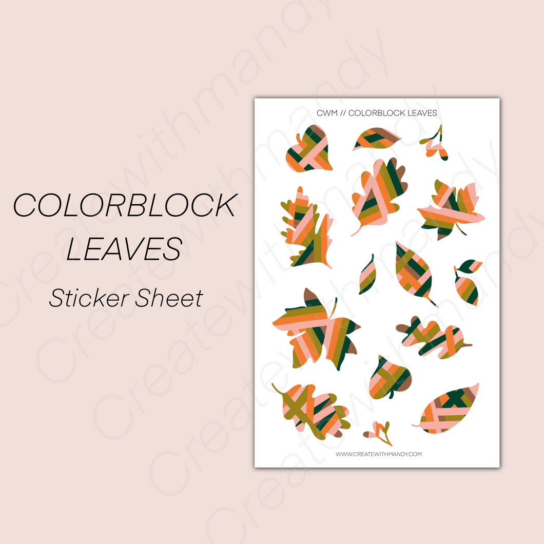 COLORBLOCK LEAVES Sticker Sheet