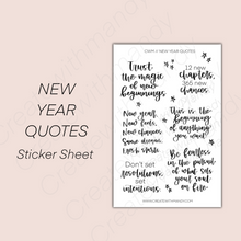 Load image into Gallery viewer, NEW YEAR QUOTES Sticker Sheet
