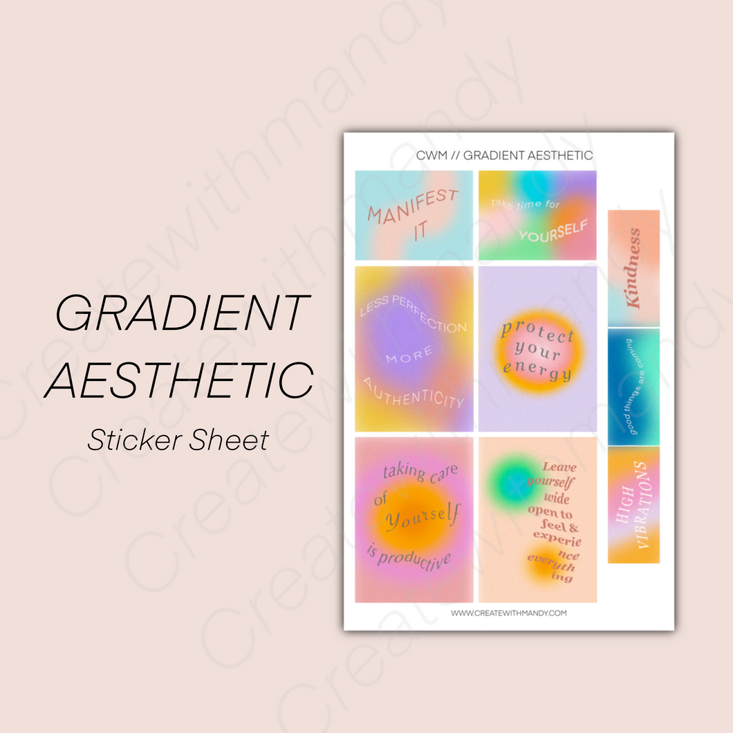 GRADIENT AESTHETIC Sticker Sheet
