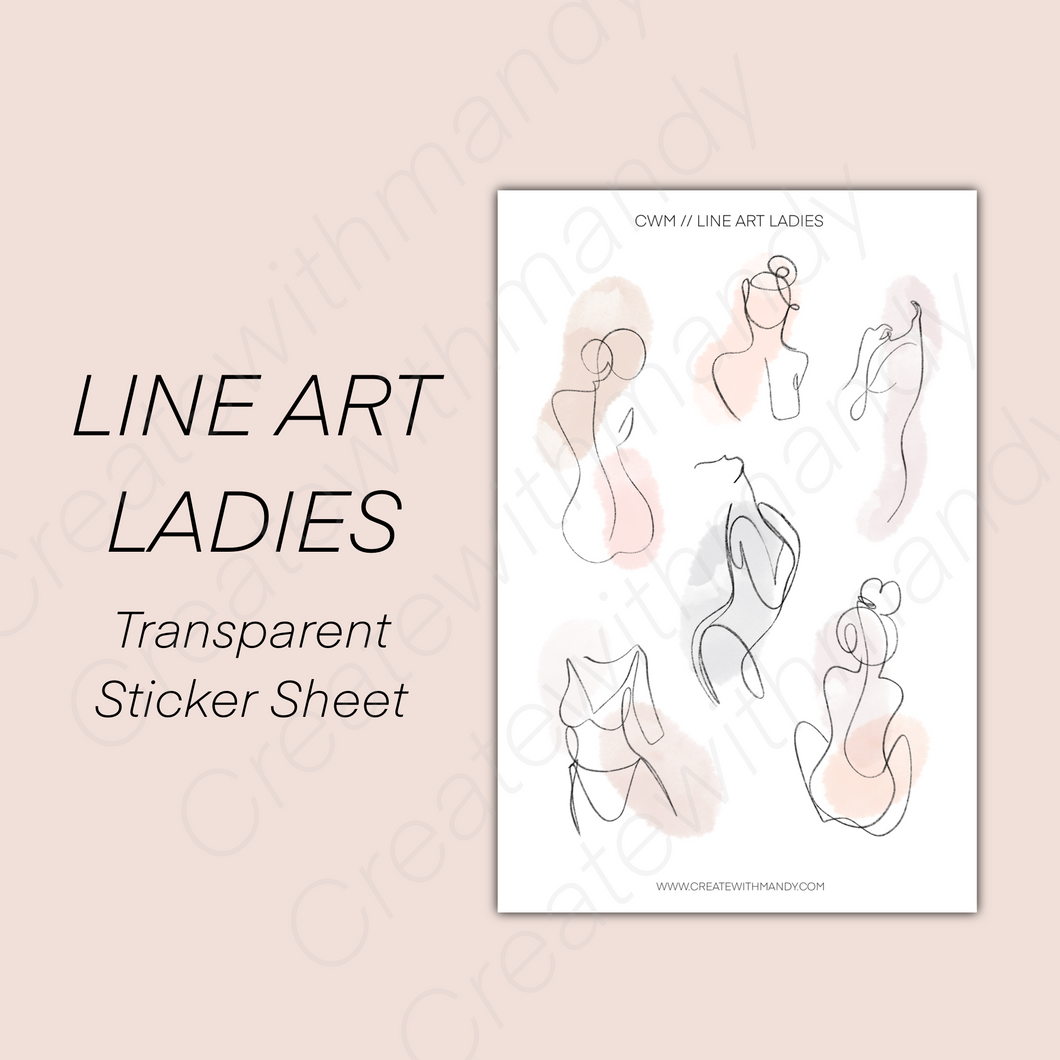 LINE ART LADIES Sticker Sheet