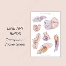 Load image into Gallery viewer, LINE ART BIRDS Sticker Sheets
