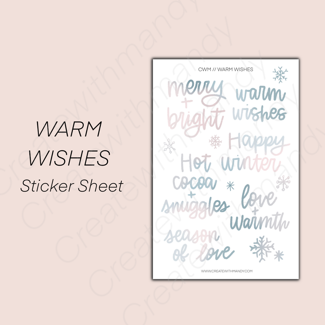 WARM WISHES Sticker Sheet