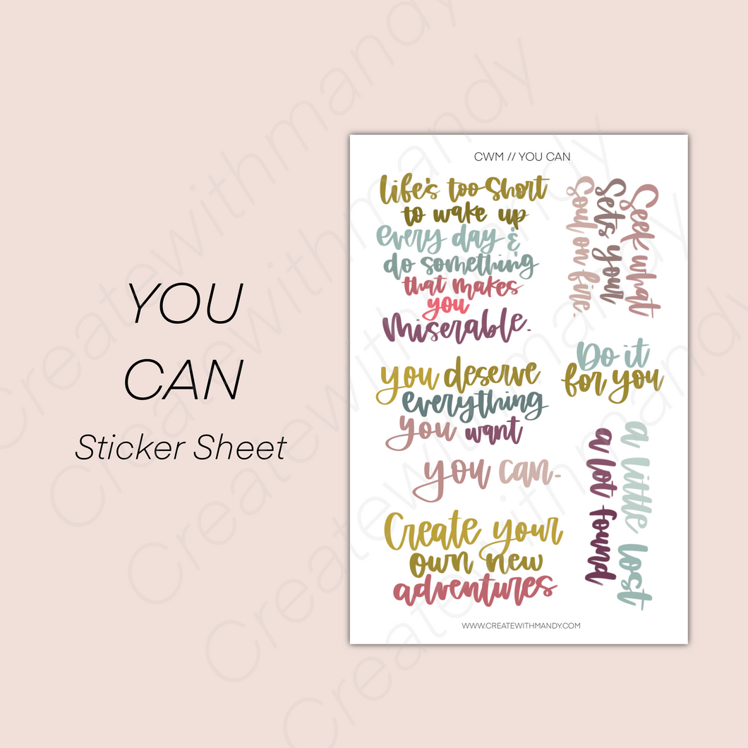 YOU CAN Sticker Sheet