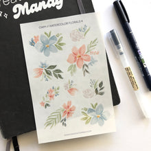 Load image into Gallery viewer, WATERCOLOR FLORALS 4 Transparent Sticker Sheet
