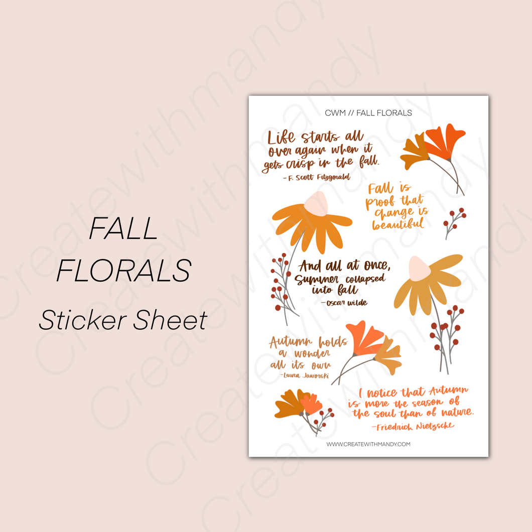 FALL FLORALS Sticker Sheet