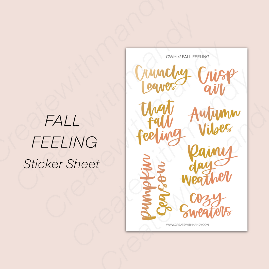 FALL FEELING Sticker Sheet