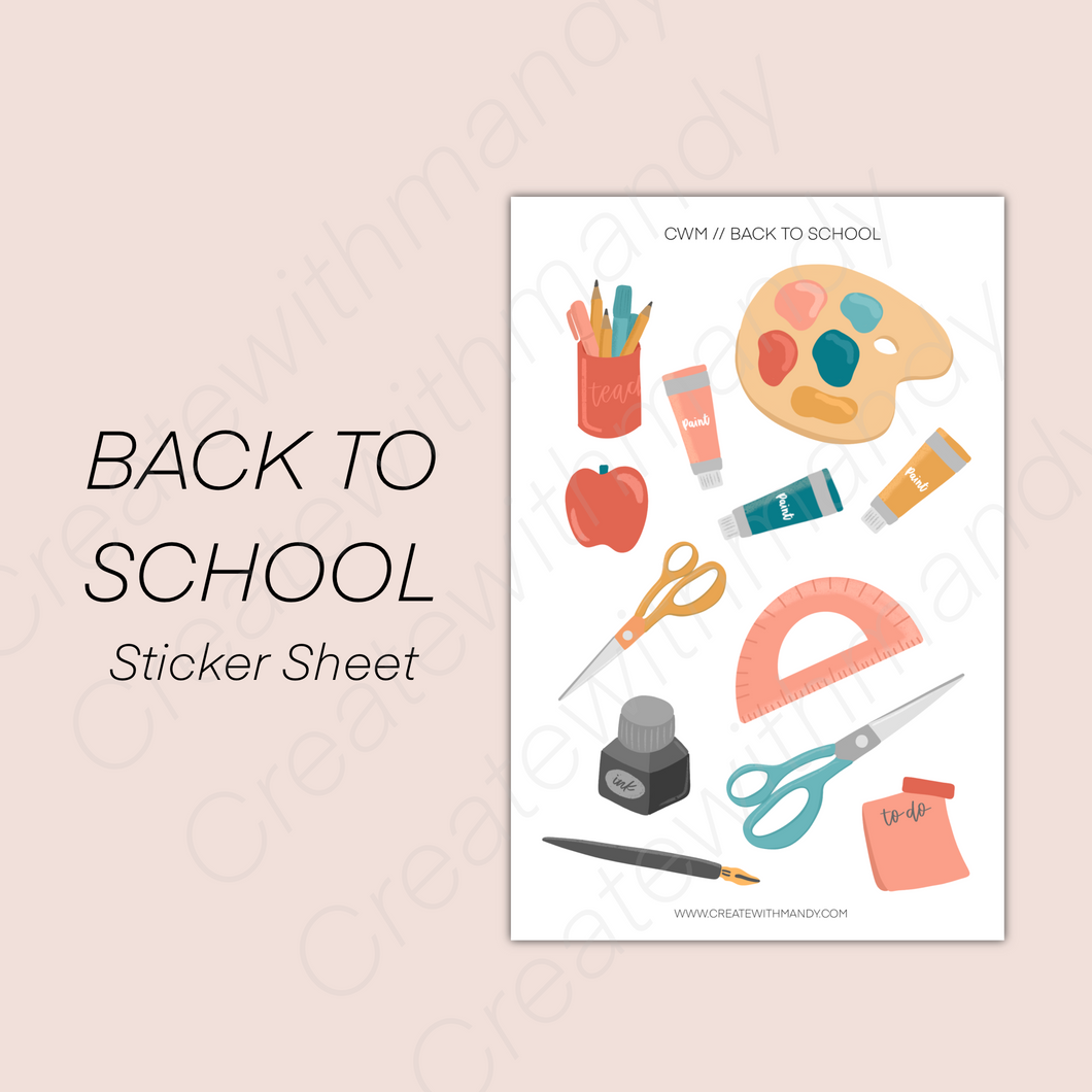 BACK TO SCHOOL Sticker Sheet