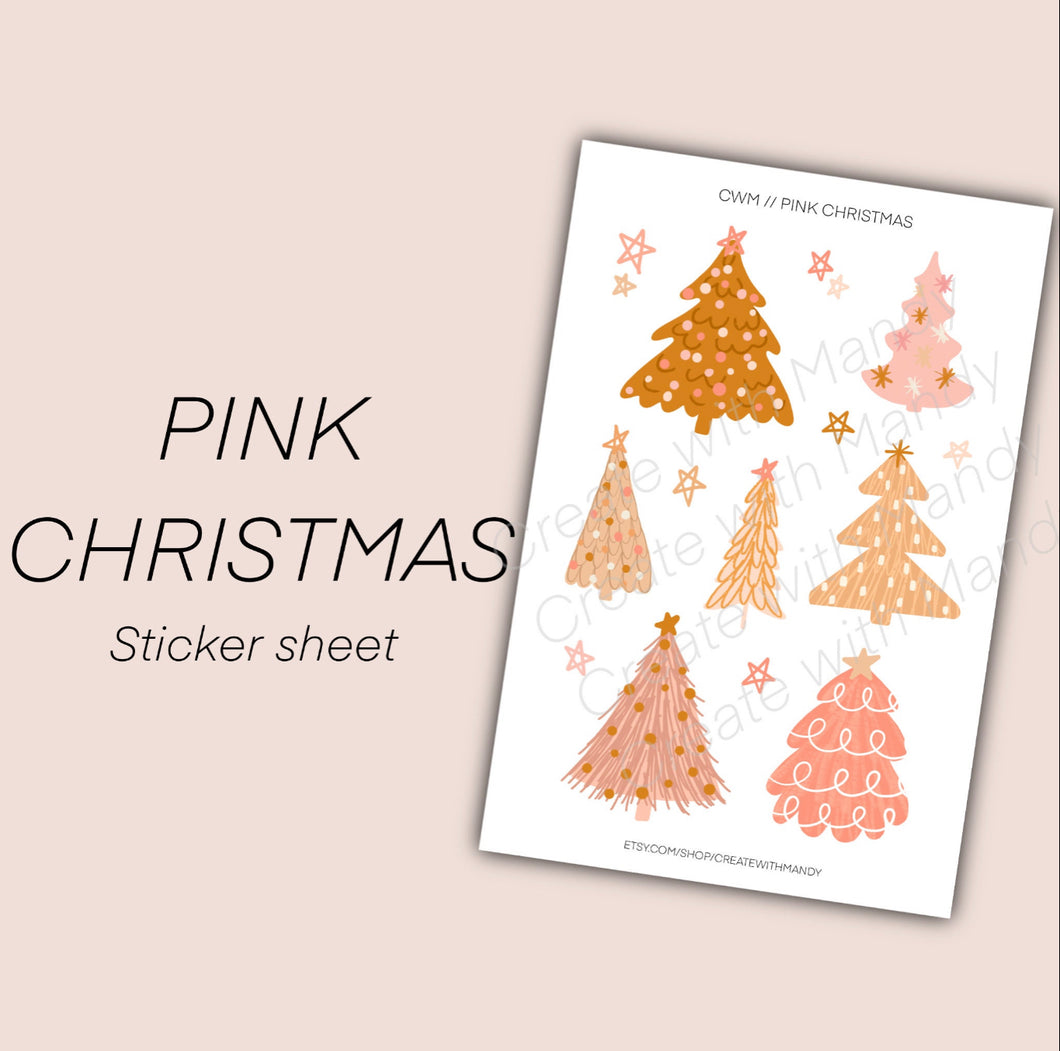 PINK CHRISTMAS Sticker Sheet
