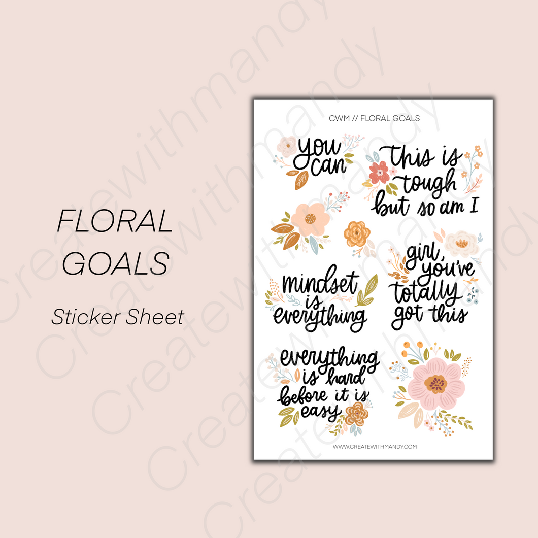 FLORAL GOALS Sticker Sheet