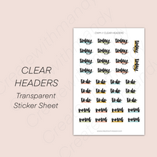 Load image into Gallery viewer, CLEAR HEADERS Sticker Sheet
