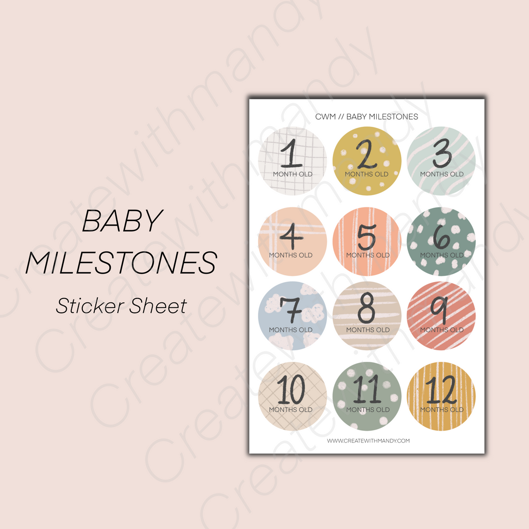 BABY MILESTONES Sticker Sheet