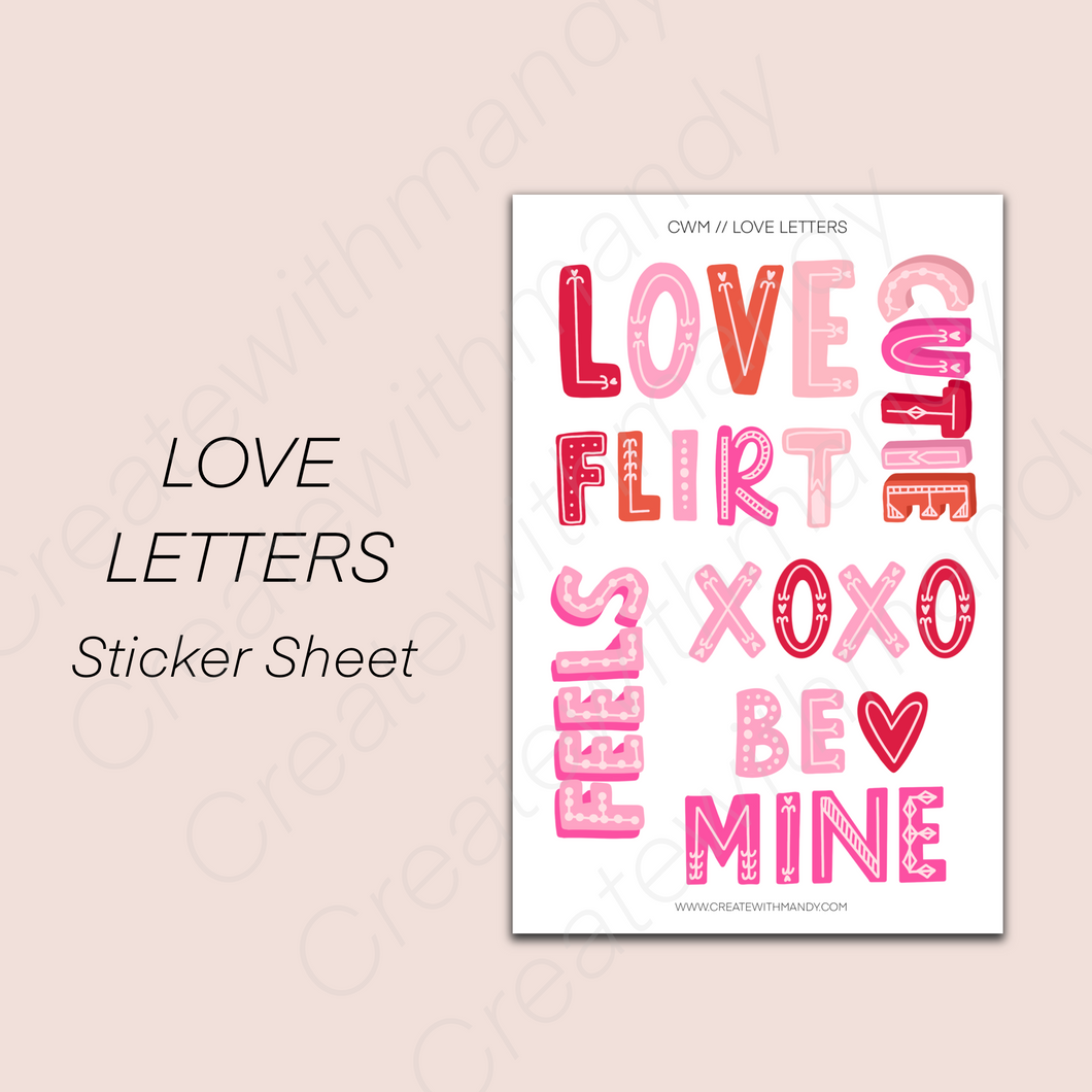 LOVE LETTERS Sticker Sheet