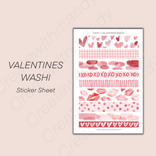 Load image into Gallery viewer, VALENTINES WASHI Sticker Sheet
