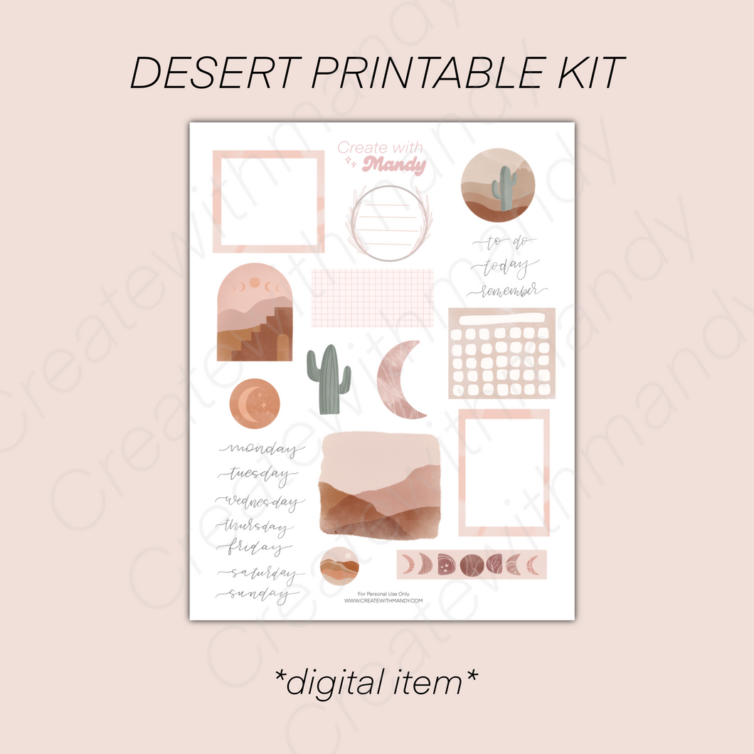 DIGITAL DESERT Printable Kit
