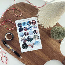 Load image into Gallery viewer, WINTER COLLAGE CIRCLES Sticker Sheet
